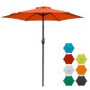 Patio Umbrella 7.5 ft. with Push Button Tilt and Crank 6 Sturdy Aluminum Ribs in Orange