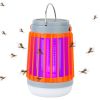 Solar USB Electric Bug Zapper Mosquito Insect Killer Lamp Portable UV Light Bulbs Fly Trap Catcher with 5 Light Modes Hanging Hook