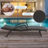 Outdoor Wicker Chaise Lounge Outside Lounge Chairs with Aluminum Frame, Set of 2