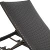 Outdoor Wicker Chaise Lounge Outside Lounge Chairs with Aluminum Frame, Set of 2