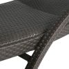 Outdoor Wicker Chaise Lounge Outside Lounge Chairs with Aluminum Frame, Set of 2