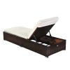 Outdoor Leisure Rattan Furniture Pool Bed / Chaise (Single Sheet)-Brown