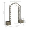 Garden Pergola with Planter Gray Solid Firwood