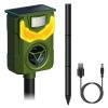 Solar Ultrasonic Animal Repeller with Flame Light USB Charge Motion Sensor Animal Repellent Chaser IP55 Waterproof Dog Raccoon Fox Skunk