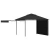 Gazebo with Double Extending Roofs 9.8'x9.8'x9' Anthracite 0.6 oz/ftÂ²