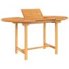 Extending Patio Table 43.3"-63"x31.5"x29.5" Solid Wood Teak