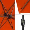 Patio Umbrella 7.5 ft. with Push Button Tilt and Crank 6 Sturdy Aluminum Ribs in Orange