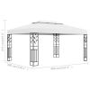 Gazebo with Double Roof 118.1"x157.5" White