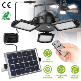 Solar Pendant Lights IP65 Waterproof Shed Light 120Â¬âˆž Adjustable Garage Light with 3 Timing Modes 4 Brightness Levels