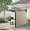 9.8ft.L x 9.8ft.W Gazebo with Extended Side Shed/Awning and LED Light for Backyard; Poolside; Deck; Brown