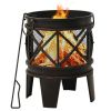 Rustic Fire Pit with Poker Å’Â¶16.5"21.3" Steell