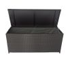 Outdoor Storage Box; 113 Gallon Wicker Patio Deck Boxes with Lid; Outdoor Cushion Storage Container Bin Chest for Kids Toys; Pillows; Towel Black