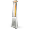 42; 000 BTU Stainless Steel Pyramid Patio Heater With Wheels