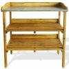 Potting Bench with 2 Shelves Solid Acacia Wood and Zinc