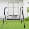 118*46*47cm Iron Art With Iron Chain Vertical Bar Backrest 200kg Iron Swing Black(Swing frames not included)