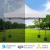 10x10ft Instant Portable Pop Up Canopy Tent PVC Coated Shelter with Wheeled Carry Case; 4 Sand Bags - White Top