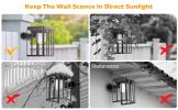 2-Pack: Outdoor Solar Wall Sconce Lights Black