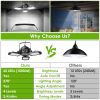 Solar Pendant Lights IP65 Waterproof Shed Light 120Â¬âˆž Adjustable Garage Light with 3 Timing Modes 4 Brightness Levels