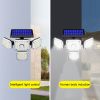 144 LED Solar Power PIR Motion Sensor Light 4-Head Outdoor Security Waterproof