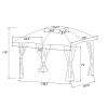 10ft W*12ft L Outdoor Double Vents Gazebo Patio Metal Canopy with Screen and LED Lights for Backyard, Poolside, Brown