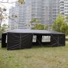 10'x30' Outdoor Party Tent with 8 Removable Sidewalls, Waterproof Canopy Patio Wedding Gazebo, Black