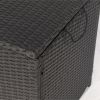 Outdoor Storage Box; 113 Gallon Wicker Patio Deck Boxes with Lid; Outdoor Cushion Storage Container Bin Chest for Kids Toys; Pillows; Towel Black