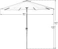 SR Patio Outdoor Market Umbrella with Aluminum Auto Tilt and Crank