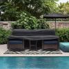 Outdoor Furniture Sets Cover; Durable and Waterproof 420D Oxford Cloth Patio Conversation Sofa Cover; 93.7"Lx 35.8"W x 39.7"H; Black