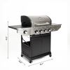 Propane Grill 4 Burner Barbecue Grill Stainless Steel Gas Grill with Side Burner and Thermometer for Outdoor BBQ; Camping