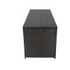 Outdoor Storage Box; 113 Gallon Wicker Patio Deck Boxes with Lid; Outdoor Cushion Storage Container Bin Chest for Kids Toys; Pillows; Towel Black