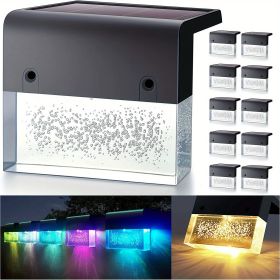 4pcs/6pcs/8pcs/10pcs/12pcs Solar Wall Lights, LED Color Changing Solar Step Lights Outdoor, Imitation Crystal Bubbles With 2 Lighting Modes (quantity: 10)