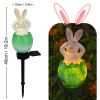 Cute Solar Garden Lights Easter Rabbit Solar LED Lights Waterproof Resin Landscape Lamp Outdoor Solar Lights Party Pathway Yard