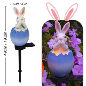 Cute Solar Garden Lights Easter Rabbit Solar LED Lights Waterproof Resin Landscape Lamp Outdoor Solar Lights Party Pathway Yard (Ships From: CN, Emitting Color: LLA0012112-C)