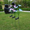 LED Morning Glory Stake Light Solar Energy Rechargeable for Outdoor Garden Patio