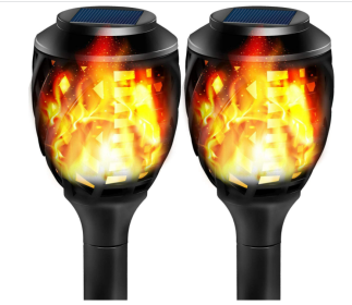 Outdoor Solar Lights;  Water-Resistant Flickering Flames Torch Light;  Landscape Decoration Lighting (size: 2 PCS)