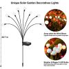 Solar Garden Lights Outdoor Decorations; 4 Pack Upgraded 8 LED Solar Powered Firefly Lights; Flexible Waterproof Solar Swaying Light for Yard Pathway