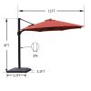 11FT Deluxe Patio Aluminum Umbrella with Weight Base